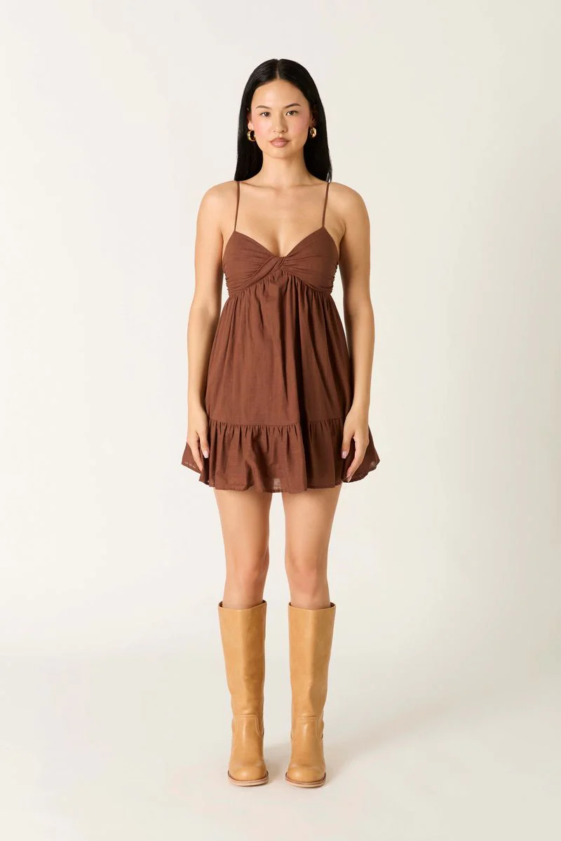 Twist Front Babydoll Mini Dress - Image 2