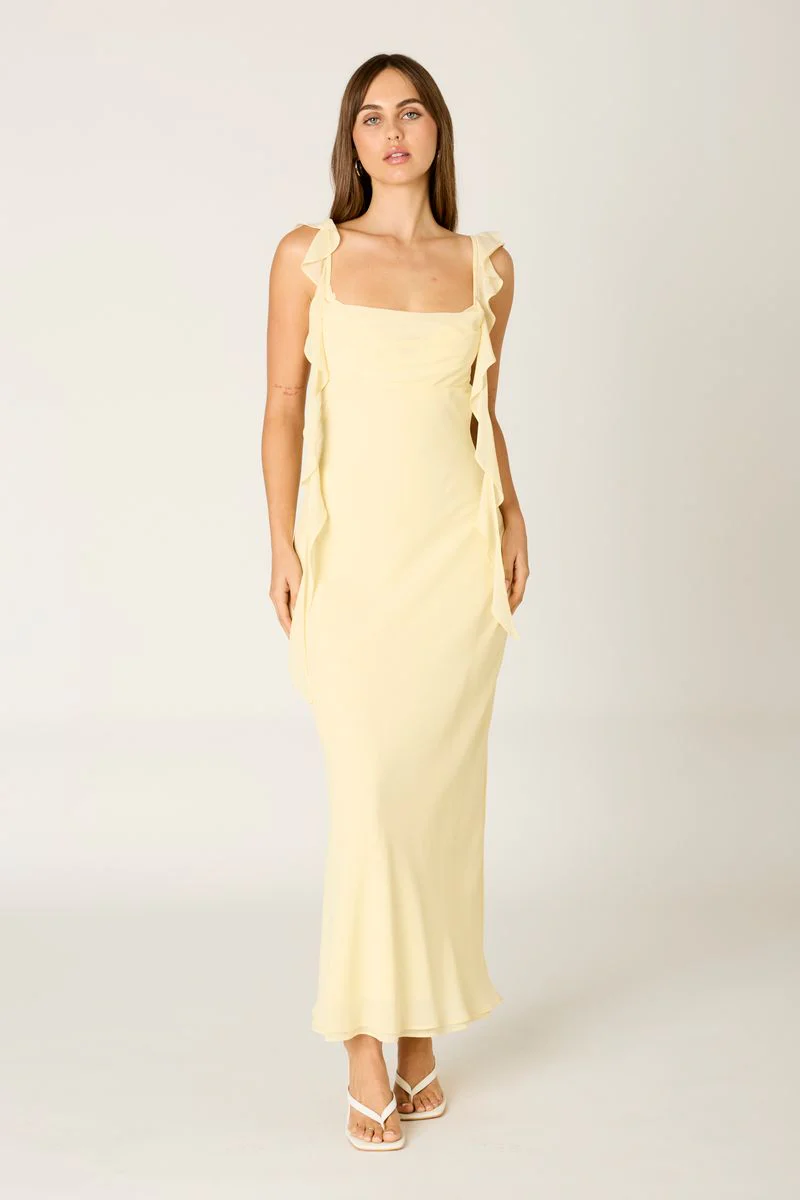 Waterfall Ruffle Maxi Dress